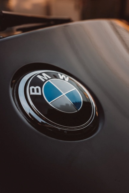 BMW logo on a car.