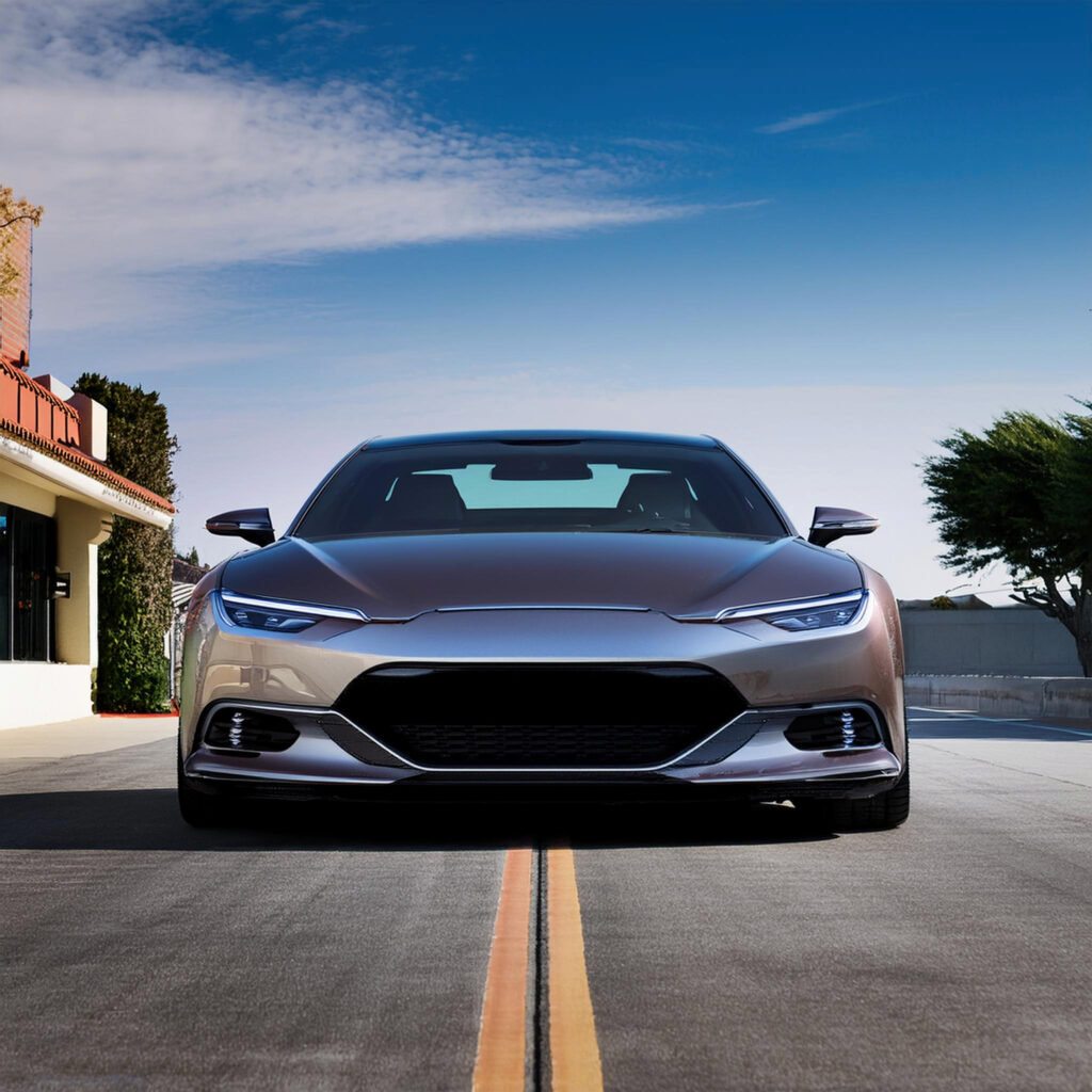 Modern gray sports car on a residential Thousand Oaks street, showcasing the fast and efficient car selling services of Carzilo.
